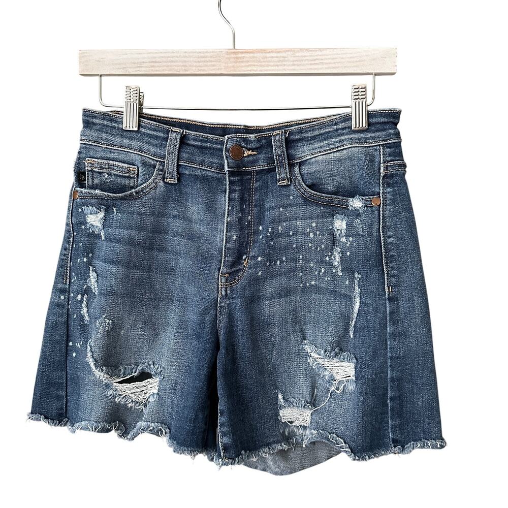 Judy Blue Jean Shorts Women’s M Beach Splash Mid Rise Stretch